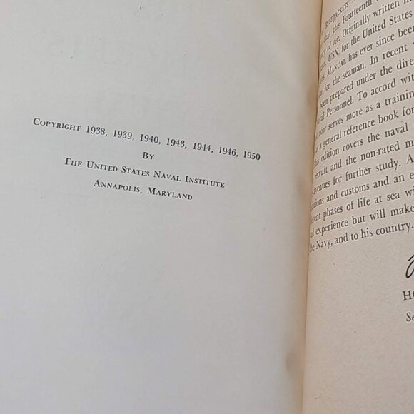 Bluejackets Manual US Naval Institute 14th Ed 1950 Illustrated HC Navy Clemens - Picture 8 of 16